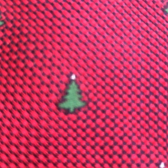 Silk Red Blue Green Holiday Christmas Tree Tie Made in USA - Picture 2 of 8